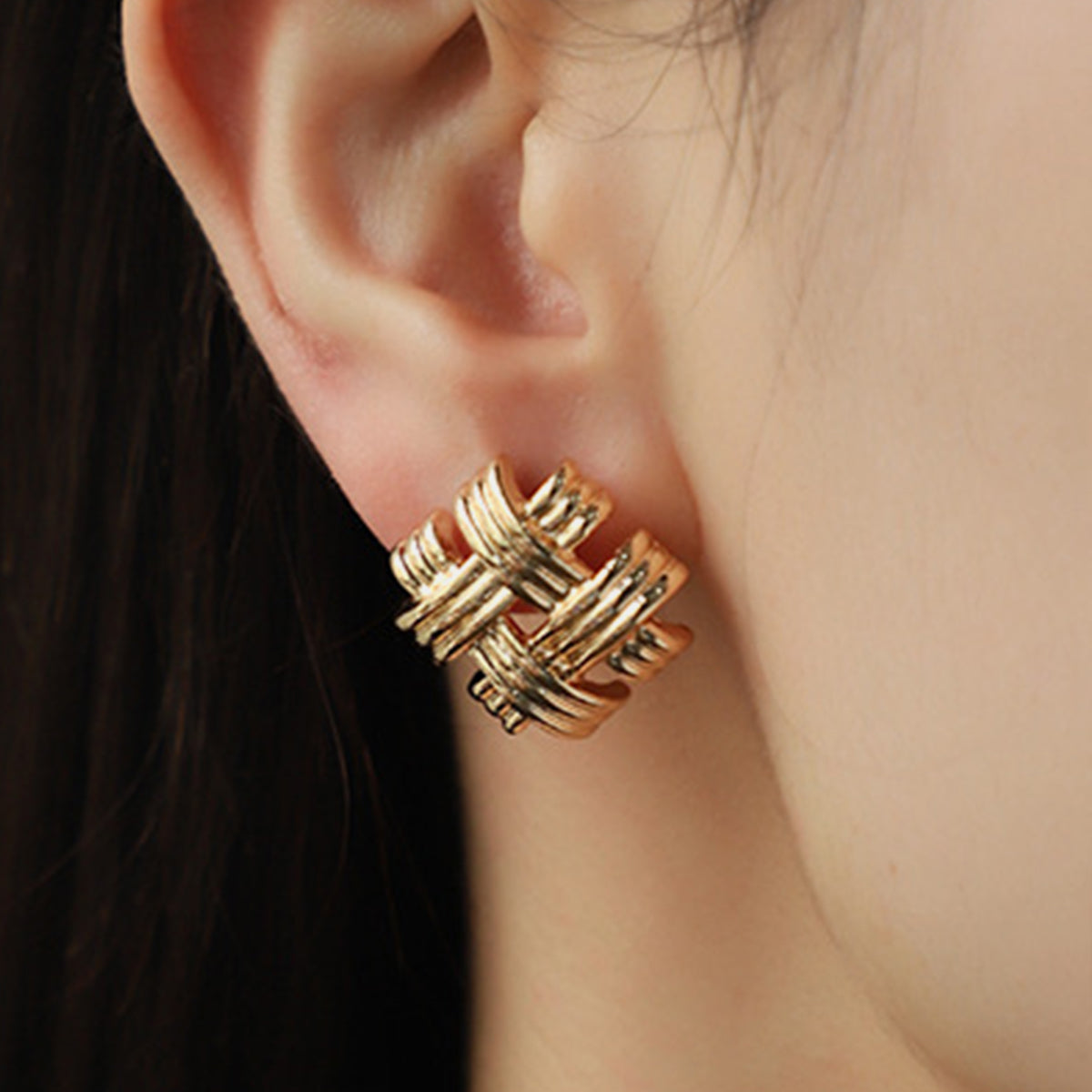 Gold-Plated Stud Earrings