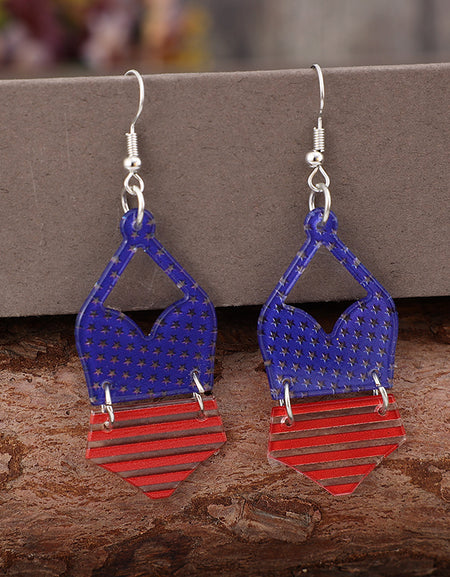 US Flag Pattern Acrylic Earrings