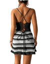 Cutout Striped Spaghetti Strap Cover Up Dress