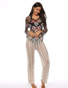 Cutout Drawstring High Waist Swim Pants