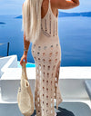 Openwork Slit Scoop Neck Sleeveless Cover Up