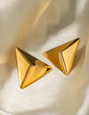 Stainless Steel 3D Triangle Earrings