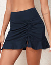 Ruched Elastic Waist Swim Skirt