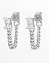 925 Sterling Silver Zircon Chain Earrings