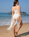 Fringe Openwork Spaghetti Strap Cover-Up