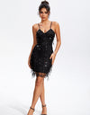 Sequin V-Neck Wrap Cami Dress