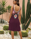 Geometric V-Neck Spaghetti Strap Cover Up Dress