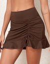 Ruched Elastic Waist Swim Skirt