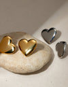 Stainless Steel Heart Stud Earrings