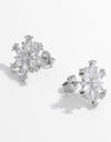 925 Sterling Silver Zircon Snowflake Earrings