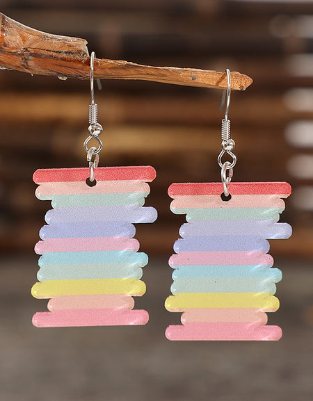 Acrylic Rainbow Dangle Earrings