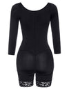 Full Size Zip Up Lace Detail Long Sleeve Shapewear