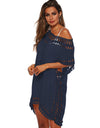 Cutout V-Neck Short Sleeve Cover-Up