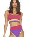 Color Block Spaghetti Strap Two-Piece Swim Set