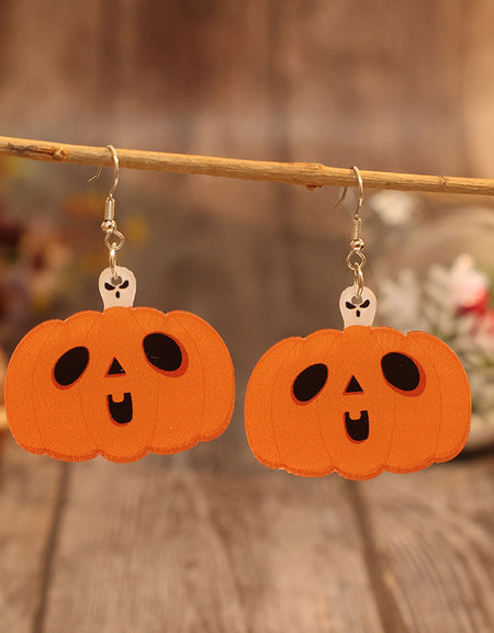 Acrylic Alloy Pumpkin Shape Earrings