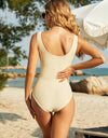 Ruched Wide Strap One-Piece Swimwear