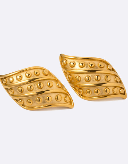 18K Gold-Plated Stainless Steel Stud Earrings