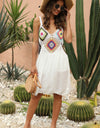 Geometric V-Neck Spaghetti Strap Cover Up Dress