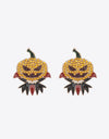 Demon Pumpkin Rhinestone Alloy Earrings