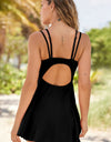 Double-Strap Cutout Swim Dress