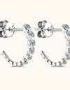 Inlaid Moissanite 925 Sterling Silver C-Hoop Earrings