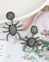 Spider Rhinestone Alloy Earrings