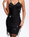 Sequin V-Neck Wrap Cami Dress