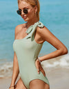 Tied One Shoulder One-Piece Swimwear