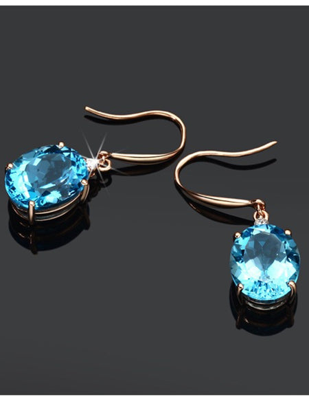 Rose Gold-Plated Artificial Gemstone Earrings