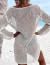 Openwork Tie Neck Cover-Up