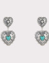 Artificial Turquoise Heart Dangle Earrings