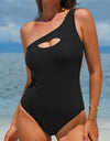 Cutout One Shoulder Sleeveless One-Piece Swimwear