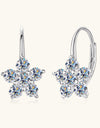 1.2 Carat 925 Sterling Silver Moissanite Flower Huggie Earrings