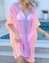 Openwork Contrast V-Neck Cover-Up