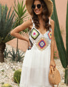 Geometric V-Neck Spaghetti Strap Cover Up Dress