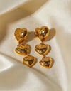 Rhinestone Stainless Steel Heart Earrings