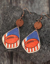 Printed Wooden Dangle Earrings