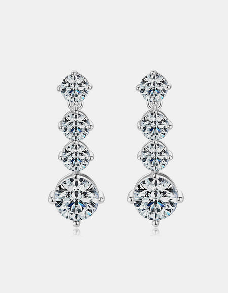 4 Carat Moissanite 925 Sterling Silver Earrings