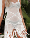 Tassel Openwork Spaghetti Strap Cover Up Dress