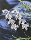 925 Sterling Silver Moissanite Leaf Earrings