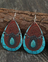 PU Leather Iron Hook Teardrop Earrings