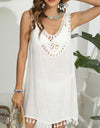 Tassel Scoop Neck Wide Strap Cover-Up