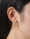 Inlaid Zircon C-Hoop Earrings