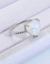 Heart-Shaped Natural Moonstone Ring