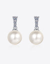 Moissanite Pearl Drop Earrings