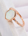 Opal Hexagon 925 Sterling Silver Ring