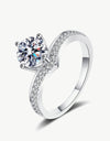 925 Sterling Silver Ring with 1 Carat Moissanite