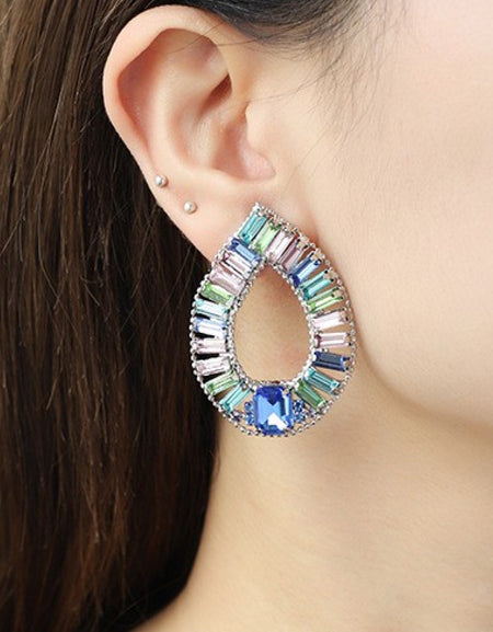 Multicolored Glass Stone Earrings