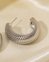 Stainless Steel Scale C-Hoop Earrings