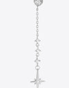 Inlaid Zircon 925 Sterling Silver Single Chain Earring